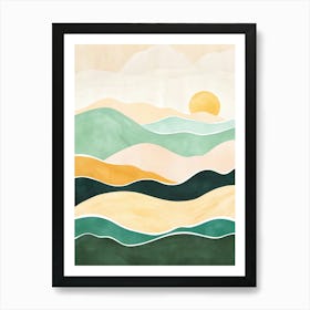 Watercolor Landscape Painting Art Print