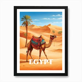 Egypt Camel in the Desert Art Print