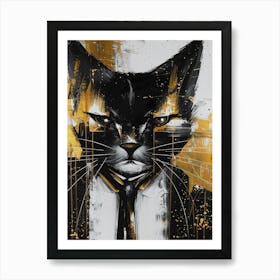 Cat In A Suit 6 Art Print