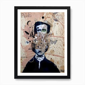 Poe With Exaggerated Thoughts Art Print