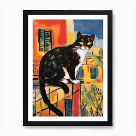 Painting Of A Cat In Rabat Morocco 2 Art Print