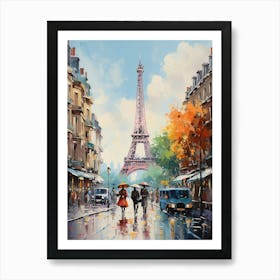 Charm in the Clouds: Eiffel Tower's Parisian Skyline Vista Art Print