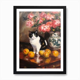 Camellia With A Cat 3 Art Print