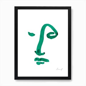 Green Portrait 3 Art Print