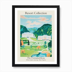 Poster Of The Greenbrier   White Sulphur Springs, West Virginia   Resort Collection Storybook Illustration 1 Art Print