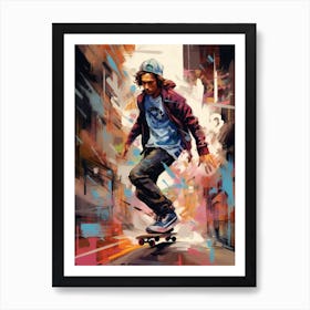 Skateboarding In Melbourne, Australia Drawing 2 Art Print