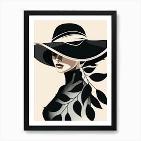 Black And White Hat 1 Art Print