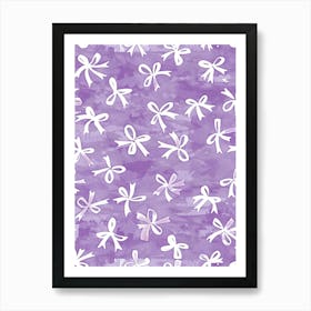 White And Lilac Bows 4 Pattern Art Print