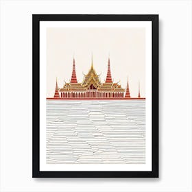Grand Palace 2 Bangkok Boho Landmark Illustration Art Print
