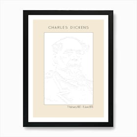 Ascii Art Minimalist – Charles Dickens – Classic Painting Poster