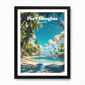 Port Douglas Australia Travel Illustration Art Print