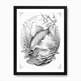 Doitsu Koi Fish Haeckel Style Illustastration Art Print