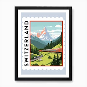 Switzerland Travel Stamp Poster Art Print