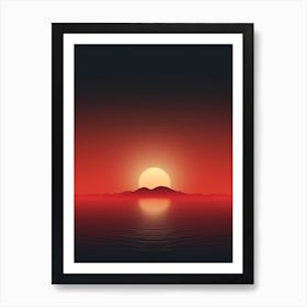 Sunset Over The Ocean Art Print