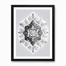 Diamond Dust, Snowflakes, William Morris Inspired 2 Art Print