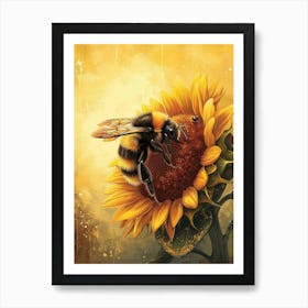 Andrena Bee Storybook Illustration 7 Art Print
