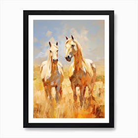 Horses Painting In Maasai Mara, Kenya 1 Art Print