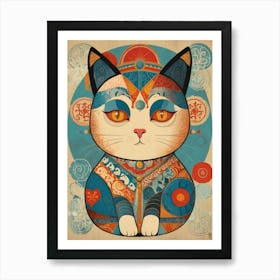 Mexican style lucky cat Art Print