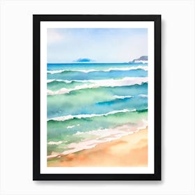 Nusa Dua Beach, Bali, Indonesia Watercolour Art Print