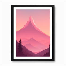 Misty Mountains Vertical Background In Pink Tone 17 Art Print