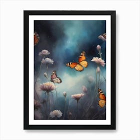 Butterflies In The Sky 3 Art Print