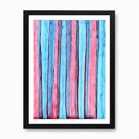 Blue Stripes. Modern painting. Art Print
