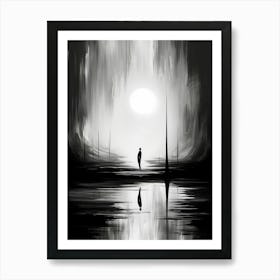 Solitiude Abstract Black And White 2 Art Print