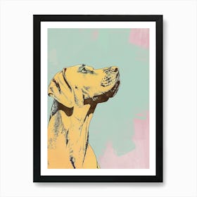 Rhodesian Ridgeback Pastel Line Watercolour Illustration 1 Art Print