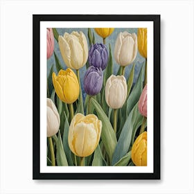 Pastel Tulips no2 Art Print