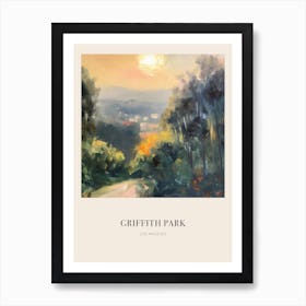 Griffith Park Los Angeles Vintage Cezanne Inspired Poster Art Print