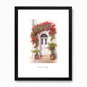 Ancona, Italy   Mediterranean Doors Watercolour Painting 2 Poster Art Print