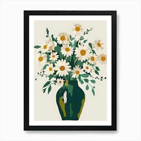 Daisies In A Vase 3 Art Print