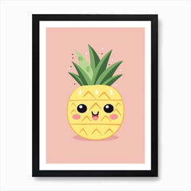 Pineapple Kawaii Illustration 2 Art Print