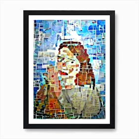 Mosaic Portrait Of A Woman Art Print