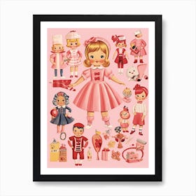 Vintage Paper Doll Kitsch 7 Art Print