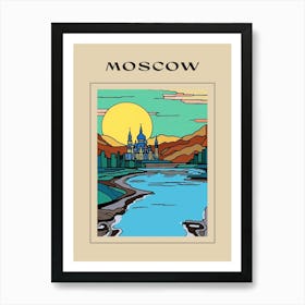 Minimal Design Style Of Moscow, Russia 3 Poster Art Print