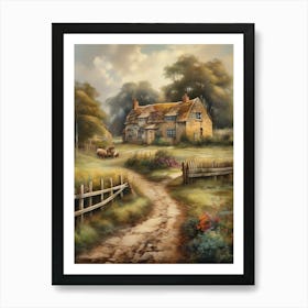 Printable Wall Art, Vintage Landscape, Farmhouse Wall Decorations, Vintage Landscape Oil Painting.6 1 Art Print