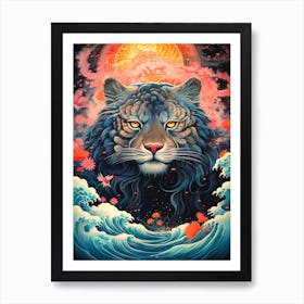 Tiger In The Sea Art Print