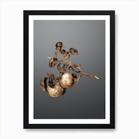Gold Botanical Pear on Soft Gray n.2907 Art Print
