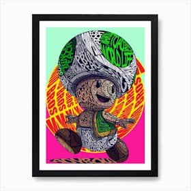 Toad Mushroom Cartoon Pop Art Art Print