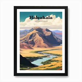 Haleakala National Park Hawaii Mountain Modern Travel Art Art Print