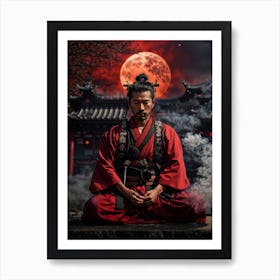 Red Moon Meditation Art Print