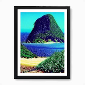 Ilha Do Mel Brazil Pointillism Style Tropical Destination Art Print