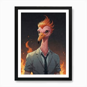 Flaming Bird Art Print