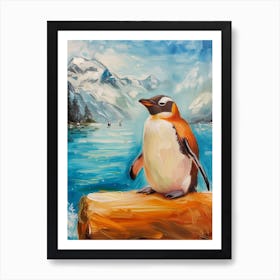 Adlie Penguin Paradise Harbor Oil Painting 4 Art Print