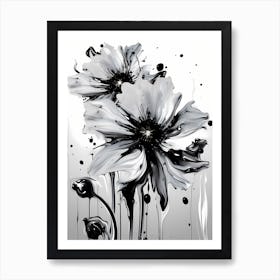 Black And White Flowers 1 Art Print