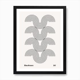 Geometric Bauhaus Poster B&W 16 Art Print