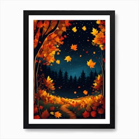 Autumn Forest Background Art Print