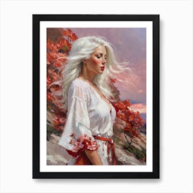 Girl With White Hair 2 Art Print