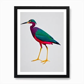 Green Heron 2 Origami Bird Art Print